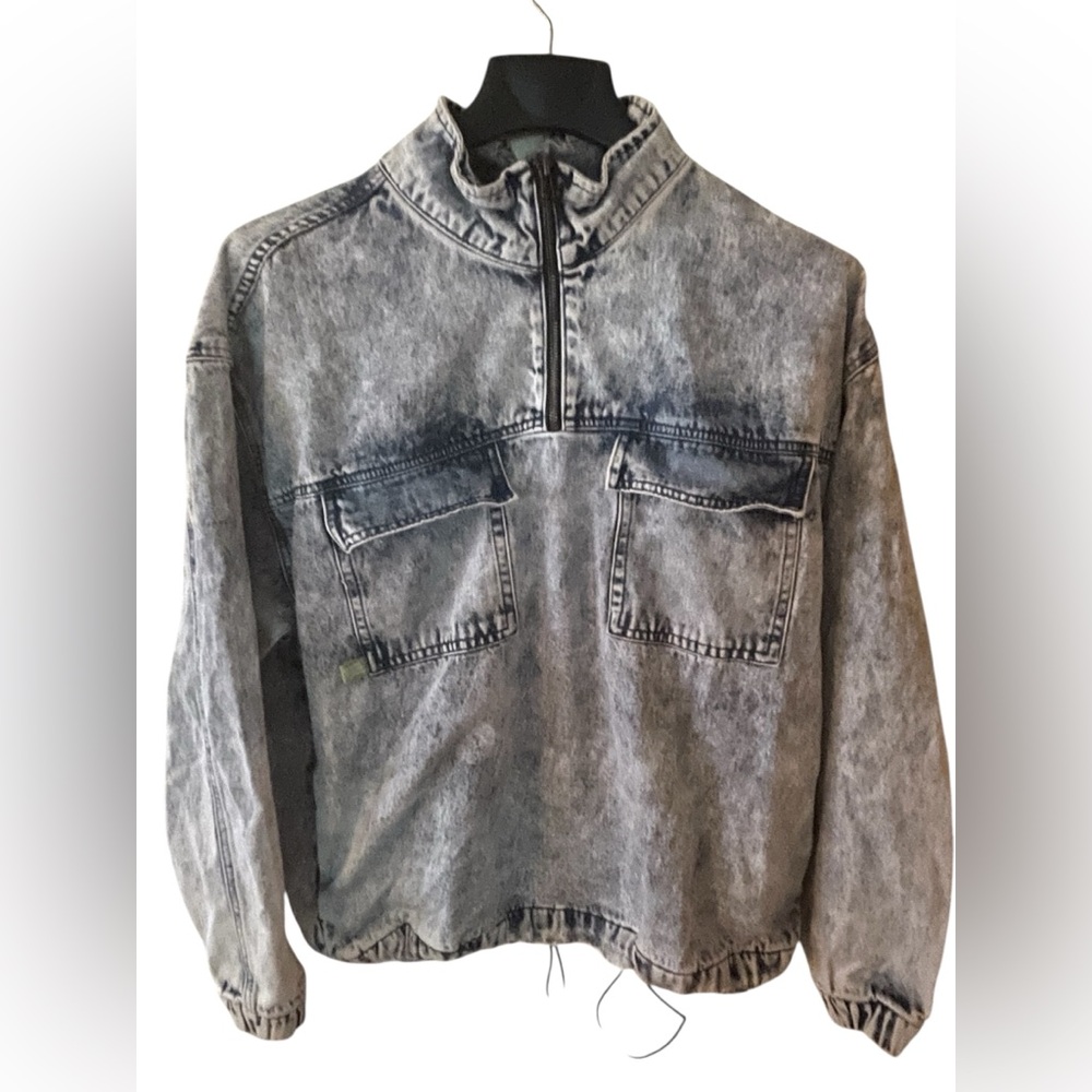 Bershka Women’s Large Denim Pullover Jacket - image 1